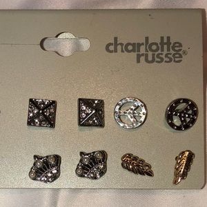 Silver and gold stud earring set